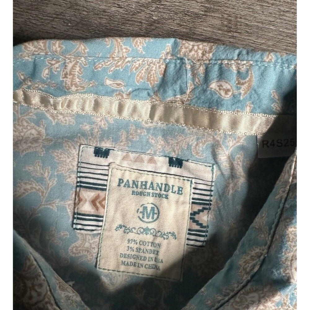 Panhandle Rough Stock Womens Light Blue Paisley Long Sleeve Western Snap Shirt M - Picture 3 of 7
